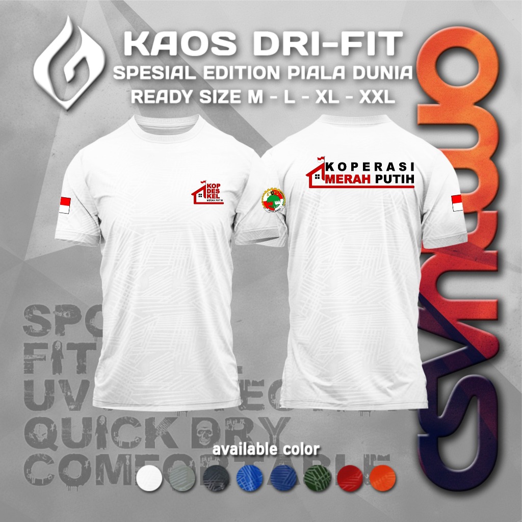 KAOS DRYFIT KOPERASI MERAH PUTIH / KAOS KOPERASI MERAH PUTIH