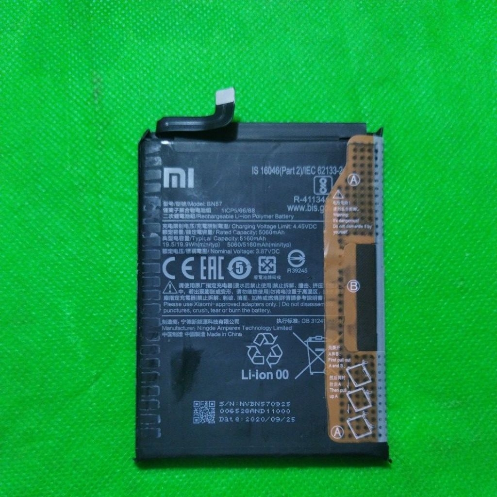 Batre BN57 original copotan Pocophone x3 pro/nfc