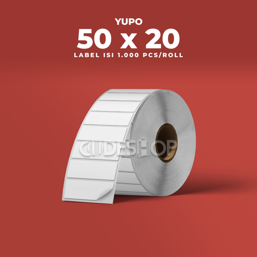 Yupo Stiker Label Barcode Yupo Ukuran 50 x 20 mm 1 Line Isi 1000