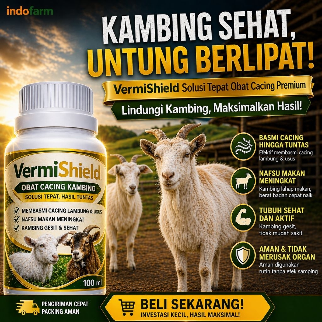 Obat Cacing Kambing Premium Vermishield 100 ml/Obat anti cacing kambing