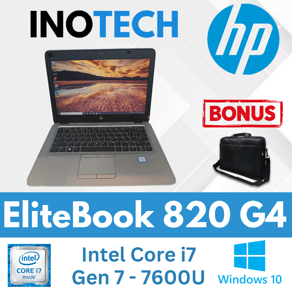 Laptop Bisnis HP 820 G4 Core i7 Gen 7 RAM 8GB SSD 256GB Second Bergaransi