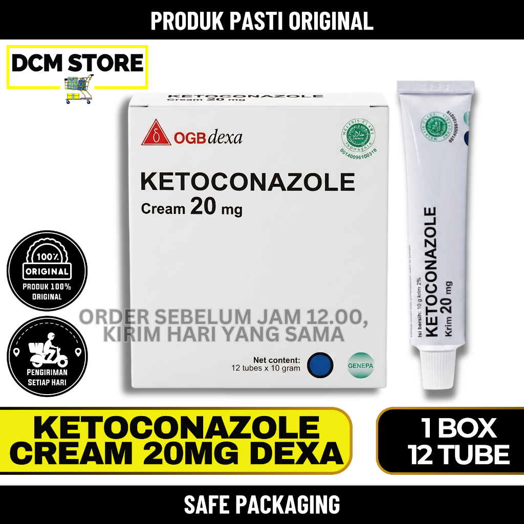 1 Box Ketoconazole Cream 20mg Dexa 2% 10 Gram Per Box Isi 12 Tube Salep Anti Jamur Gatal Kulit Dexa 