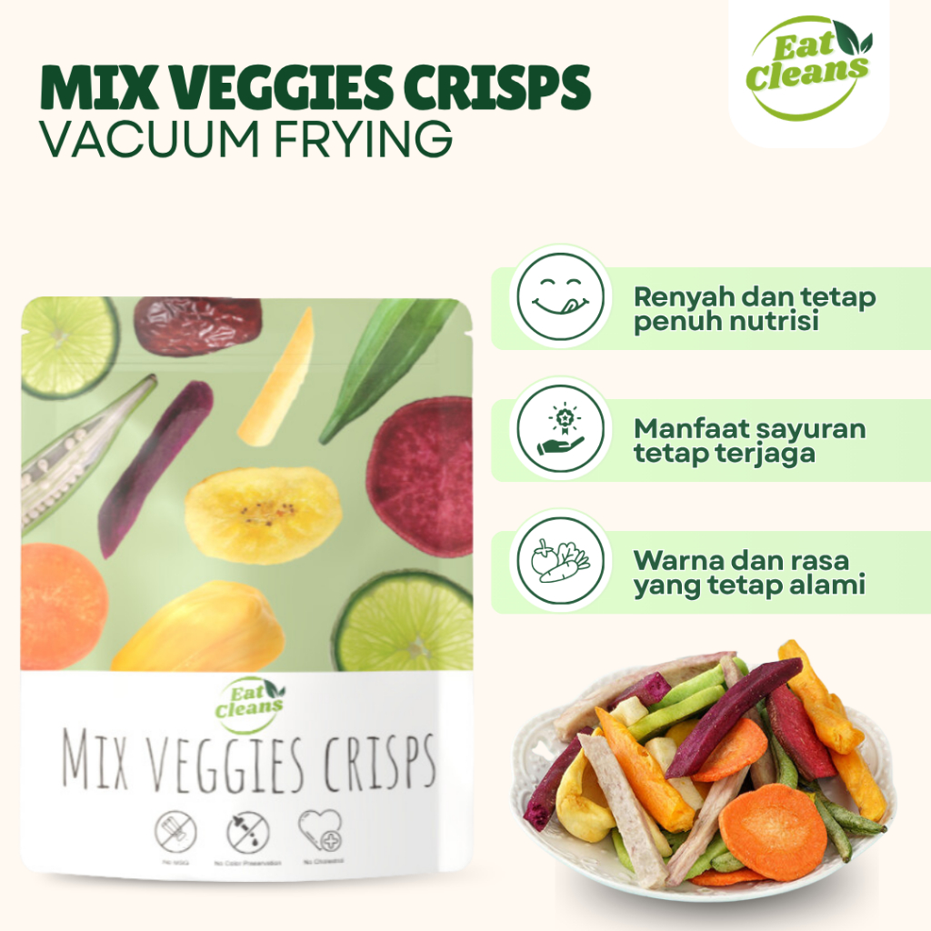 EAT CLEANS Cemilan Snack Vegan Sayur Kering Dried vegetable Snack Sehat Diet Guilty Keripik Sayur Ke