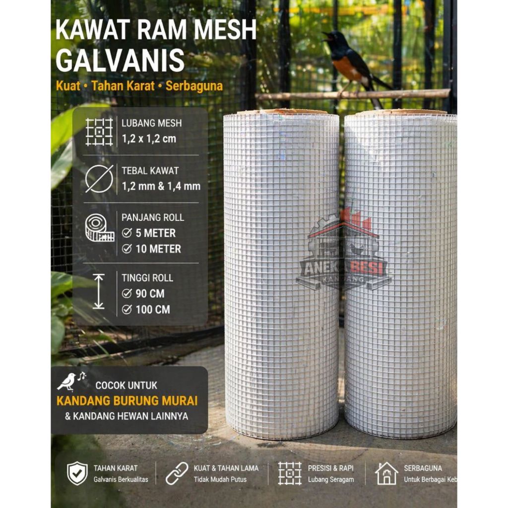 KAWAT LOKET GALVANIS TEBAL KUAT ANTI KARAT – PANJANG 10 METER (1.2MM & 1.4MM)