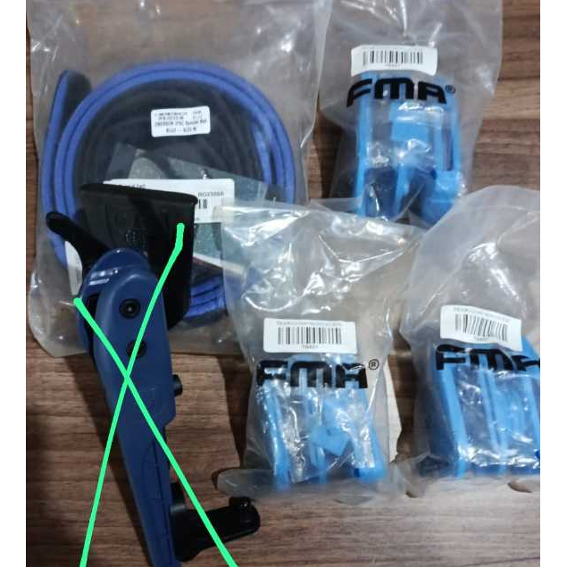 Set aa ipsc warna biru semua (belt + pouch + holster)