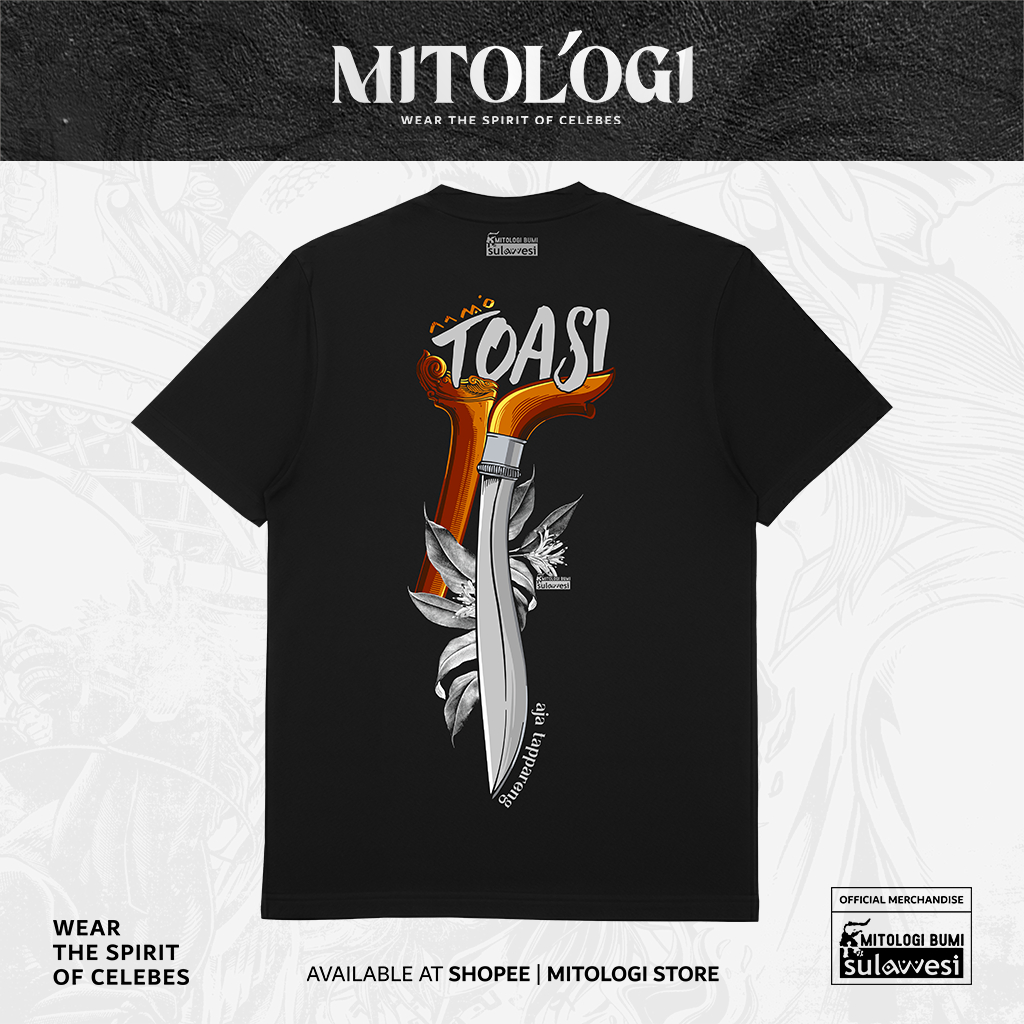 Kaos Mitologi Bumi Sulawesi - Badik Toasi - 100% Katun Premium 24s - Bugis Makassar