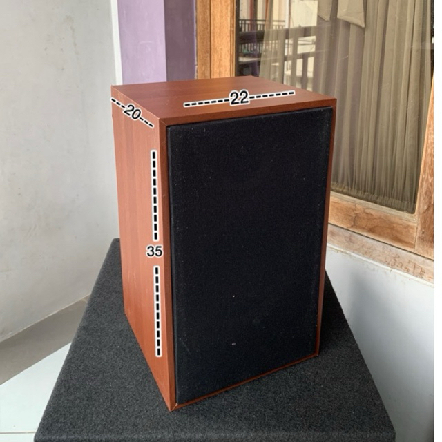box speaker 6 inch tutup kain finishing vinyl motif kayu