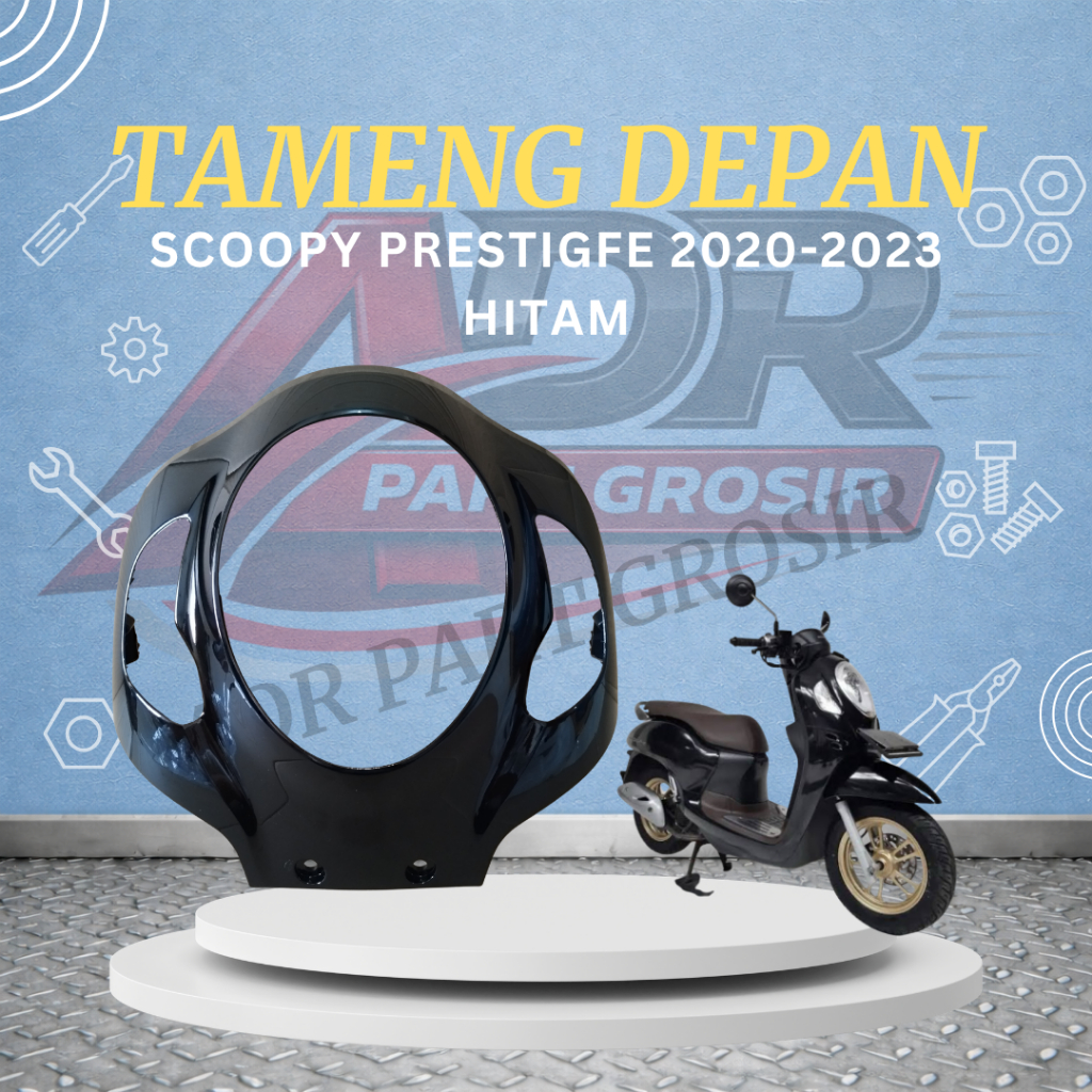 Panel Tameng Dada Depan Scoopy Prestige 2020-2023 Tameng Depan Scoopy Prestige K2F HITAM Tenshi