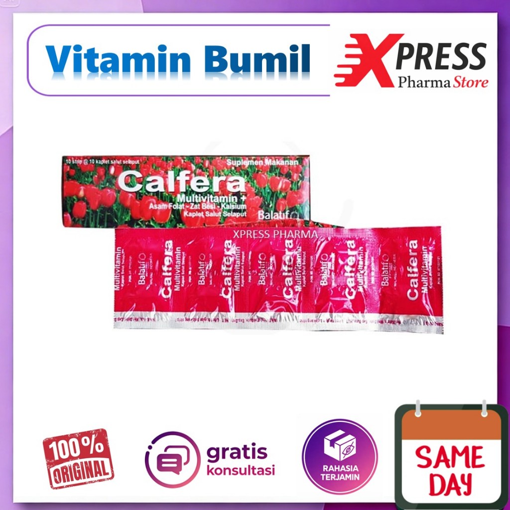 XPRESS  Calfera STRIP isi 10 Tablet Vitamin Ibu Hamil / Program Hamil / Lanjut Usia / Kesehatan Tabl