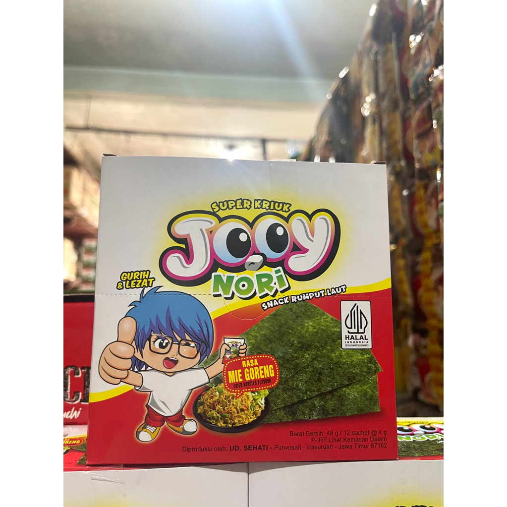 Jooy nori 1 box isi 12pcs / Jooy nori gurih renyah rumput laut rasa mie goreng