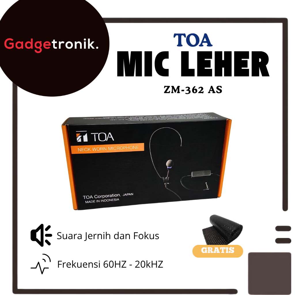 TOA NECK WORN MIC ZM-362 AS / MICROPHONE LEHER TOA ZM 362AS / MIK BANDO TOA ZM362AS / ZM-362-AS / ZM