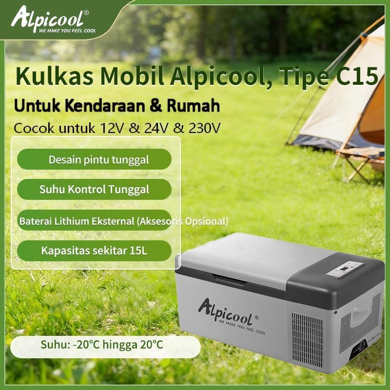 Kulkas Mobil Alpicool Tipe C15 Kulkas untuk kendaraan(12V/24V) & rumah(220-240V AC) Single door