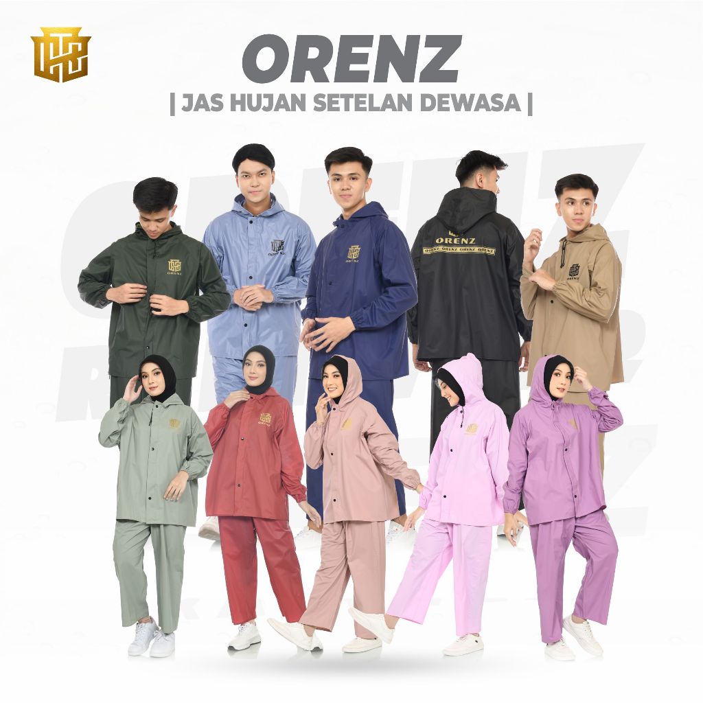 ORENZ JAS HUJAN SETELAN JAKET CELANA PRIA WANITA UNISEX PREMIUM RAINCOAT WATERPROOF ANTI REMBES