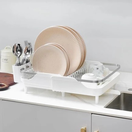 Informa New Willard Rak Piring 1 Tingkat Extendable - Putih