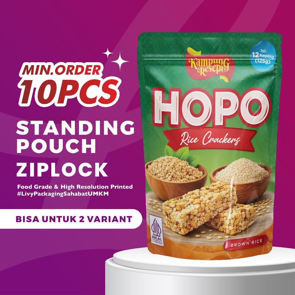 Livy Packaging - Min Order 10 Pcs Cetak Kemasan Standing Pouch Custom Full Printing Custom ZIplock