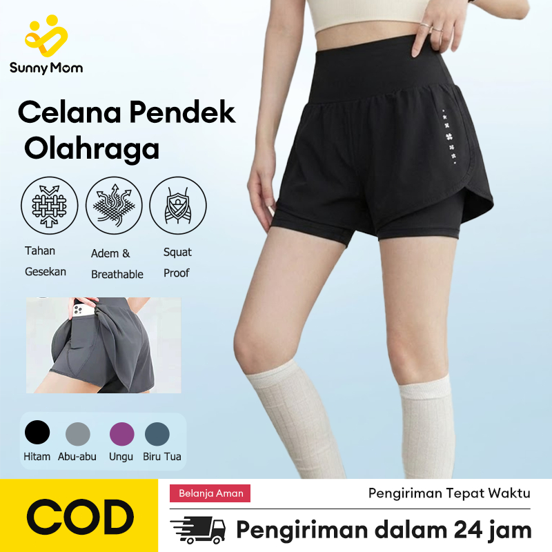 AIMER Celana Olahraga Pendek Wanita Legging Traning Sport Wanita Baju Senam Gym Fitness Yoga C0010G4