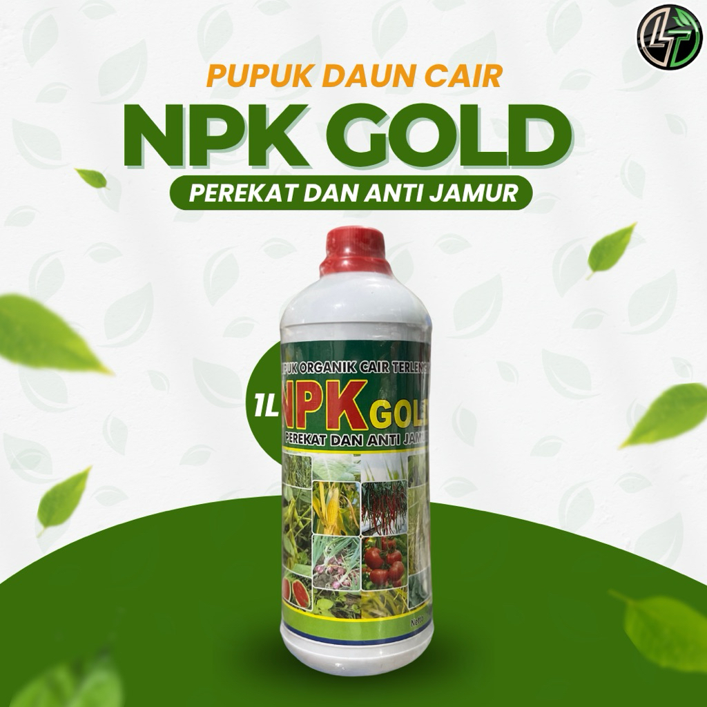 Pupuk Daun Cair NPK Gold 1L + Perekat & Anti Jamur/Pupuk npk cair/Pupuk Organik Cair untuk Semua Tan