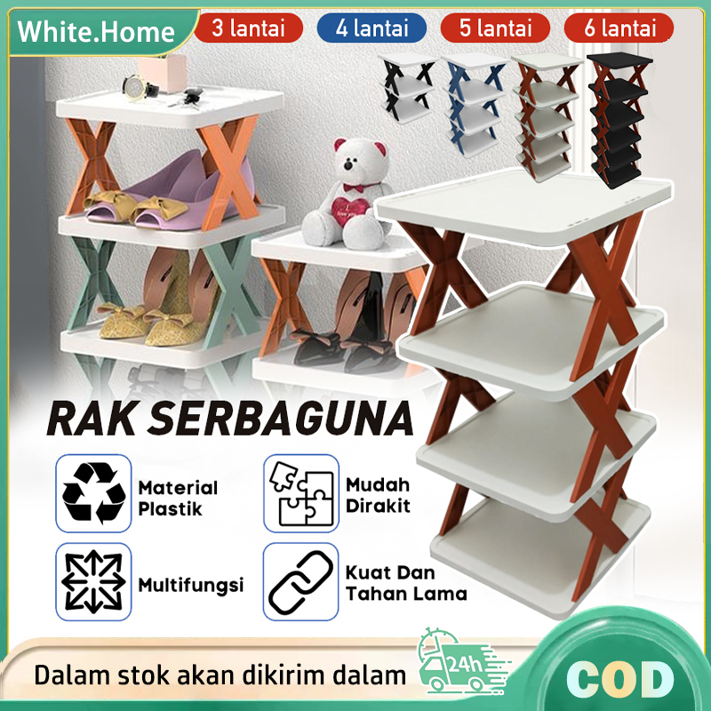 Rak Sepatu X Plastik 3-10 Susun / Sepatu Susun Rak / Plastic Home Minimalis Tempat Sepatu x