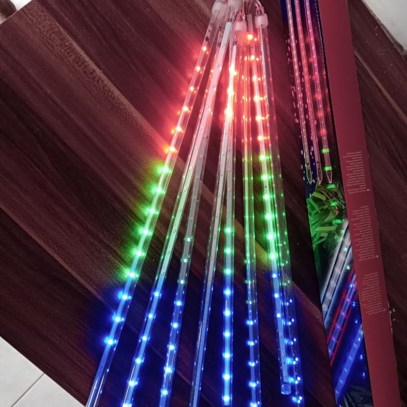 PROMO 7.7 Lampu Tetes / Lampu Hujan Merah-Putih RGB Warmwhite Taman Hias