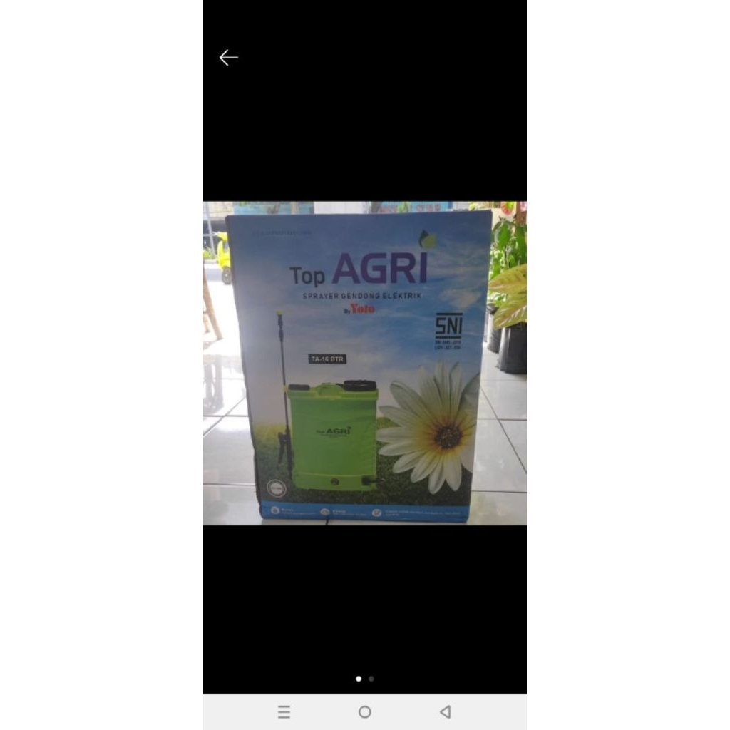 Sprayer elektrik 1 fungsi Top Agri 16 Liter
