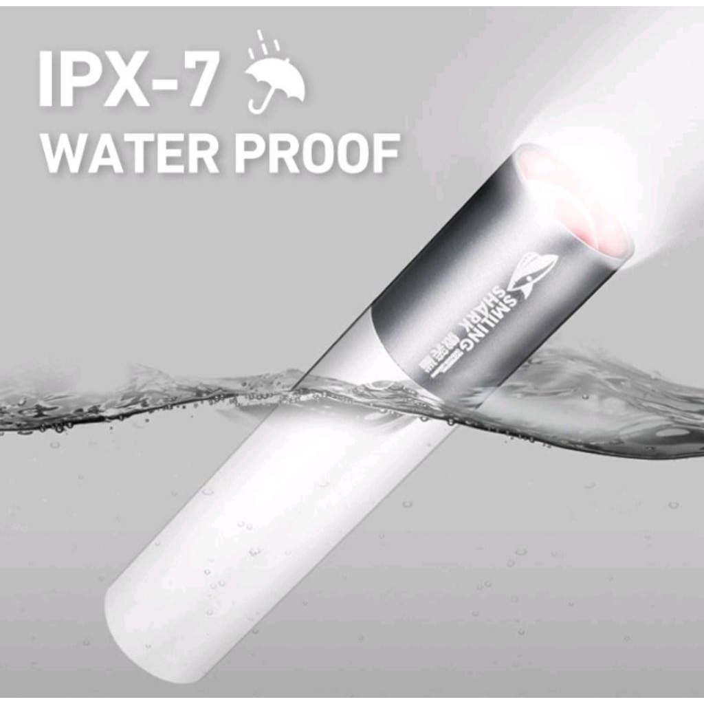 Smilling Senter Shark 613A USB Rechargeable Super Terang Jarak Jauh Baterai Built-in 1200mAh LED XPE