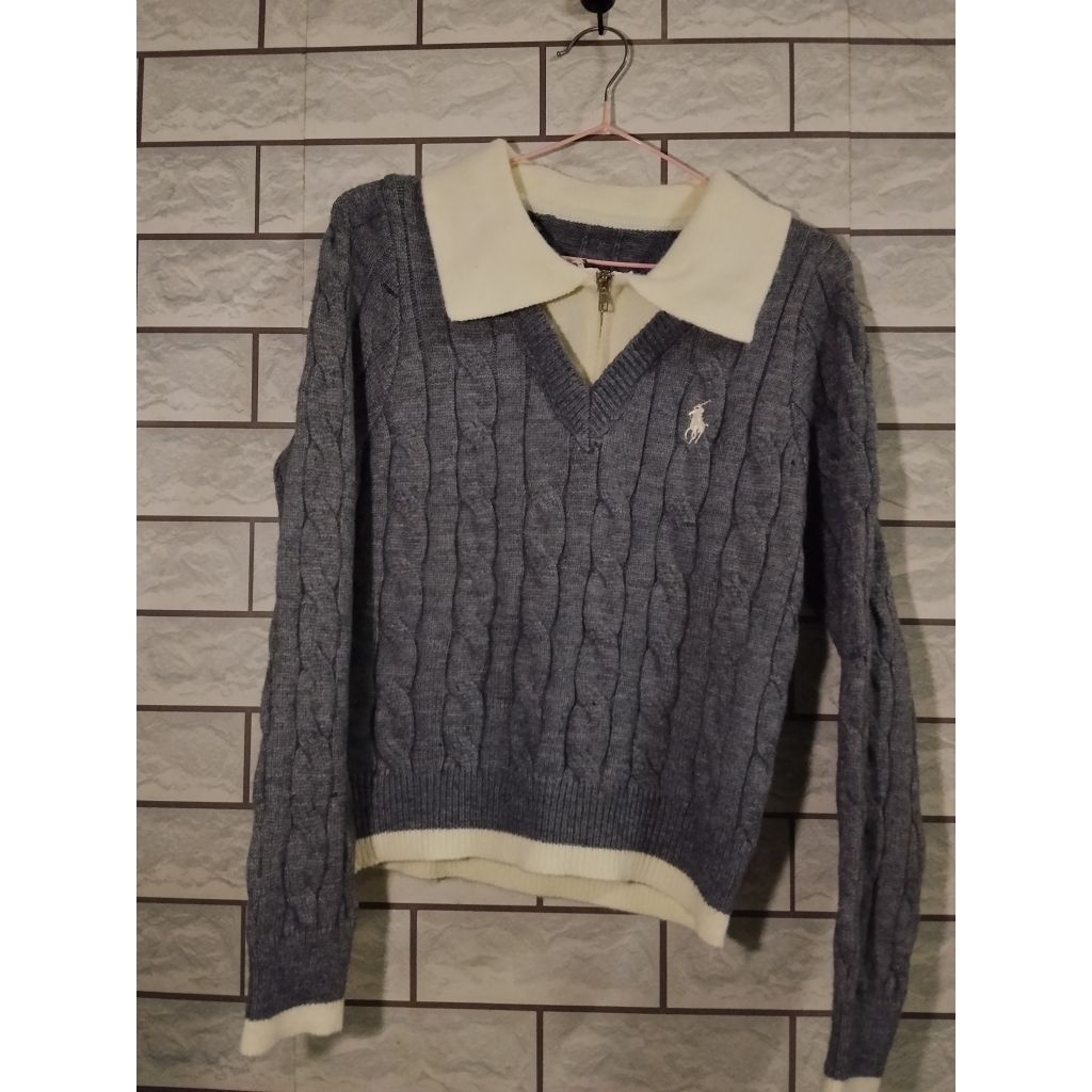 sweater half zipper polo + admin 12%