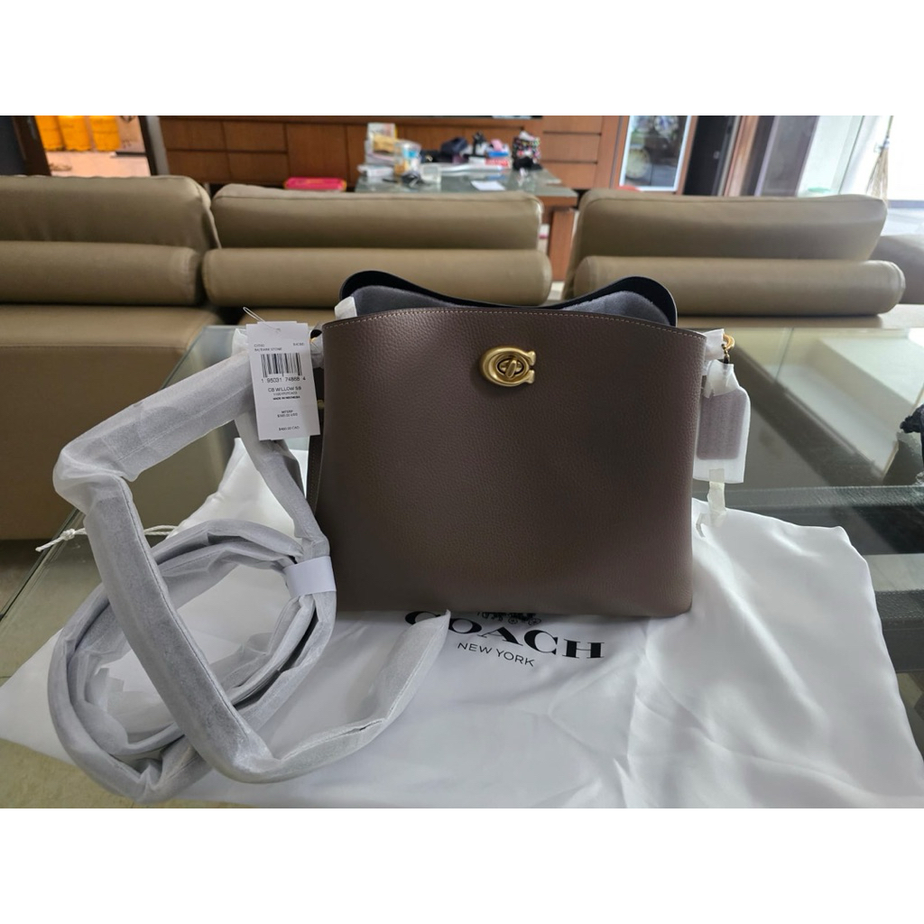 AUTHENTIC NWT COACH WILLOW BUCKET BAG DARK STONE