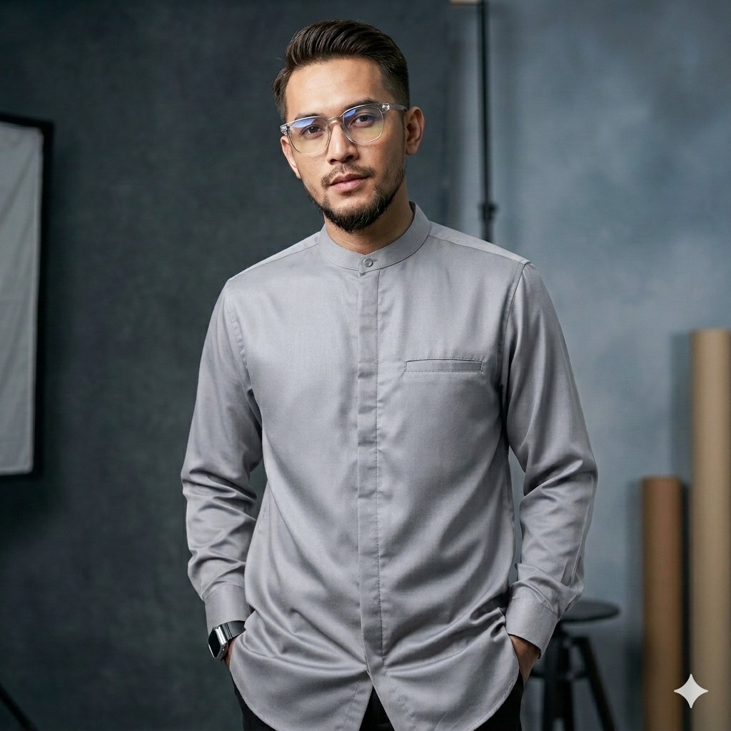 BAJU KOKO PRIA MUSLIM LENGAN PANJANG POLOS 2026