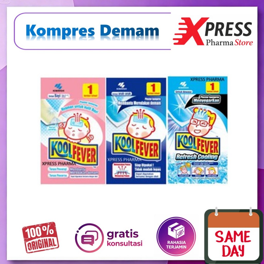 -ApObat- Kool Fever Plester Kompres Byebye Bye Bye Demam Koolfever Cool Kol Col Cold KoolFever CoolF