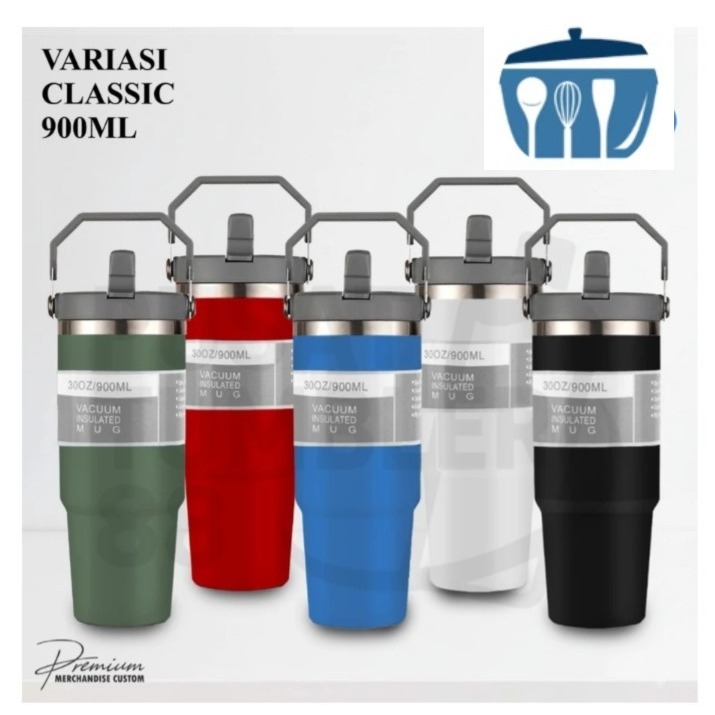 [ MJG8054 ] TUMBLER CLASSIC 900ML STAINLESS TAHAN PANAS DINGIN 8 JAM - PUSATTUMBLER_88