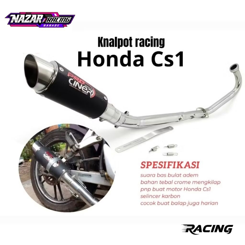 Knalpot Racing Copy Proliner Karbon CS1 croom full set knalpot