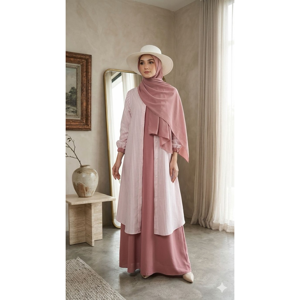 GAMIS 2in1 OUTER LEPAS PASANG VIRAL