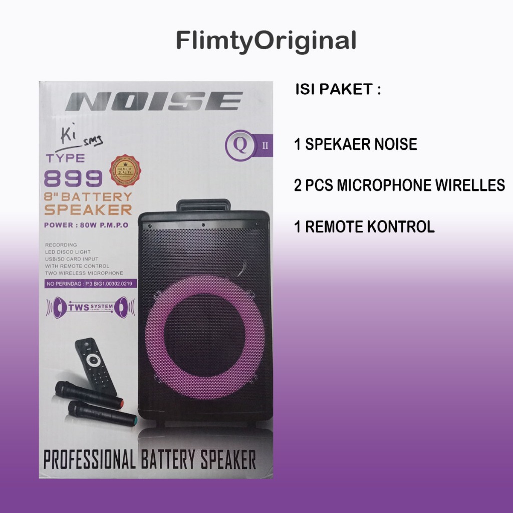 Noise Speaker Bluetooth Portable 899 QII 8 inch