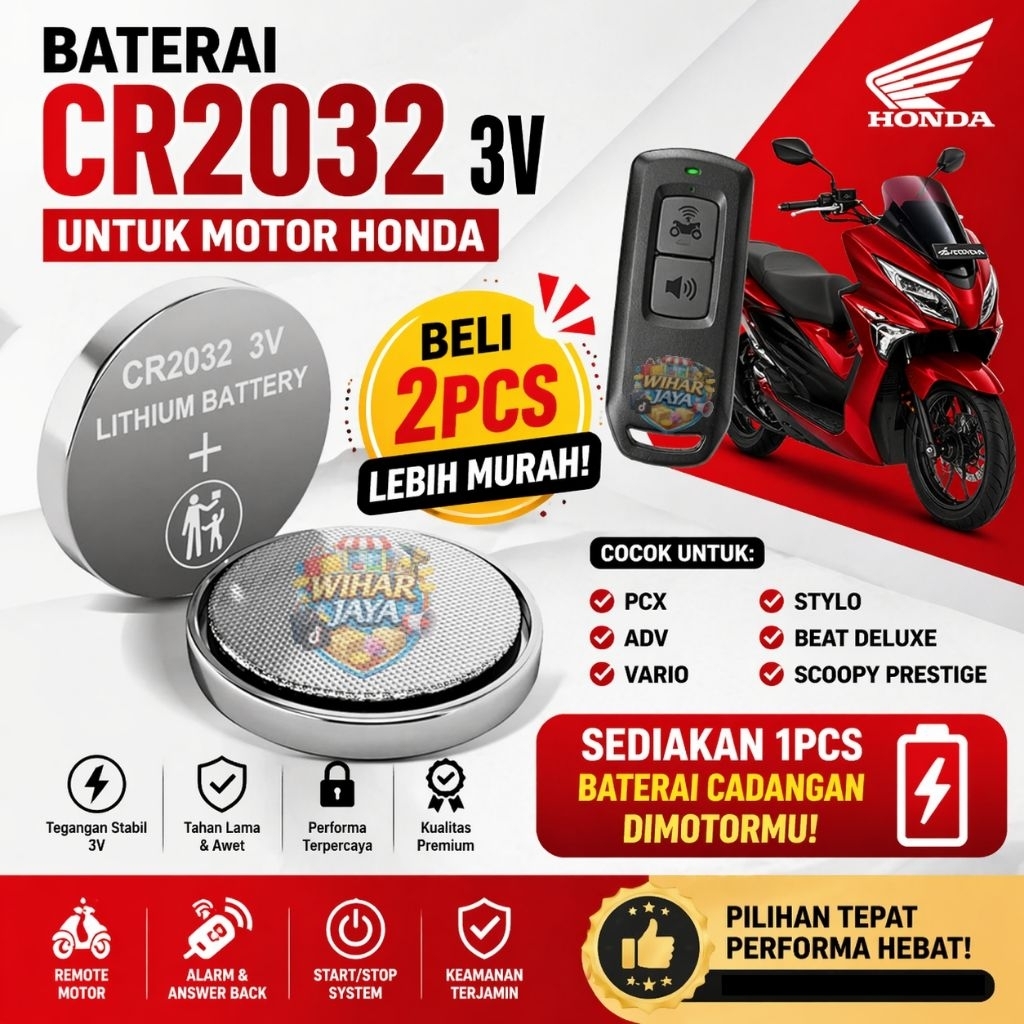 Baterai Remote Motor PCX 150 160 VARIO 150 160 Batre Remote Kayless ADV 150 160 NEW VARIO 125 SCOOPY