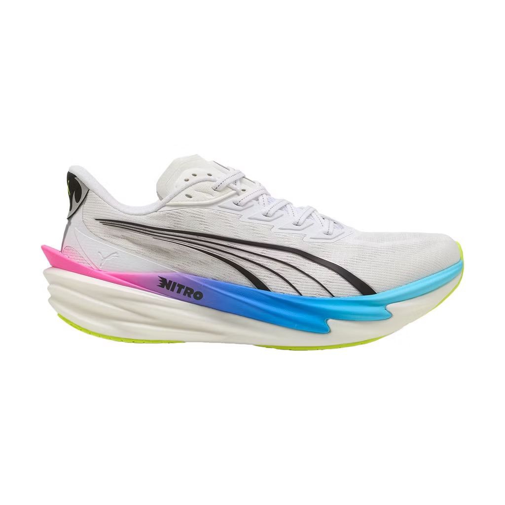Puma Sepatu Running Deviate Nitro 4 - Puma White/Poison Pink/Blue