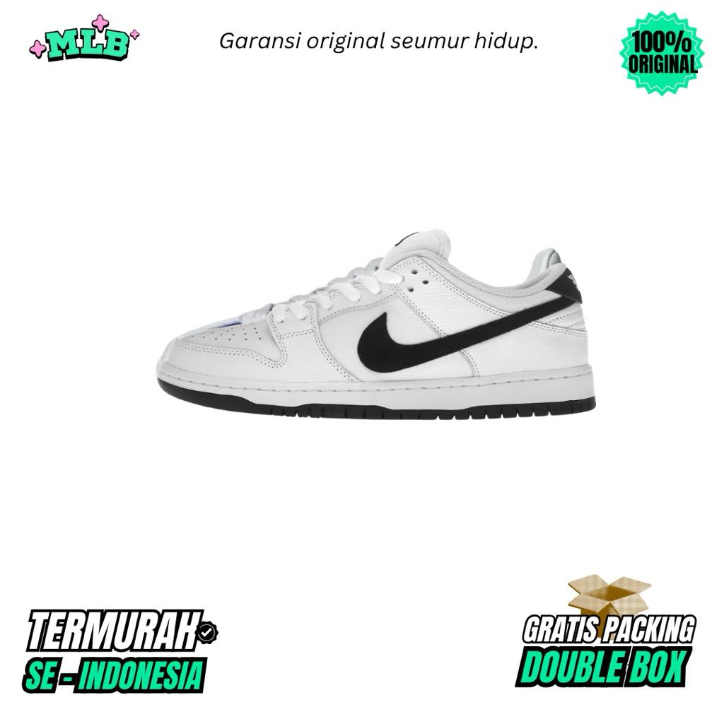 Sepatu SB Dunk Low Pro White Black