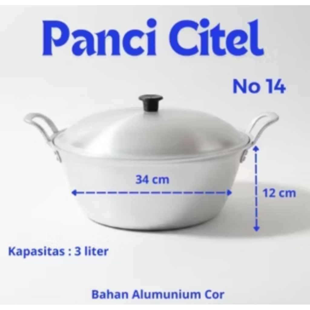 Panci Katel Citel Aluminium Tebal Anti Lengket No. 14