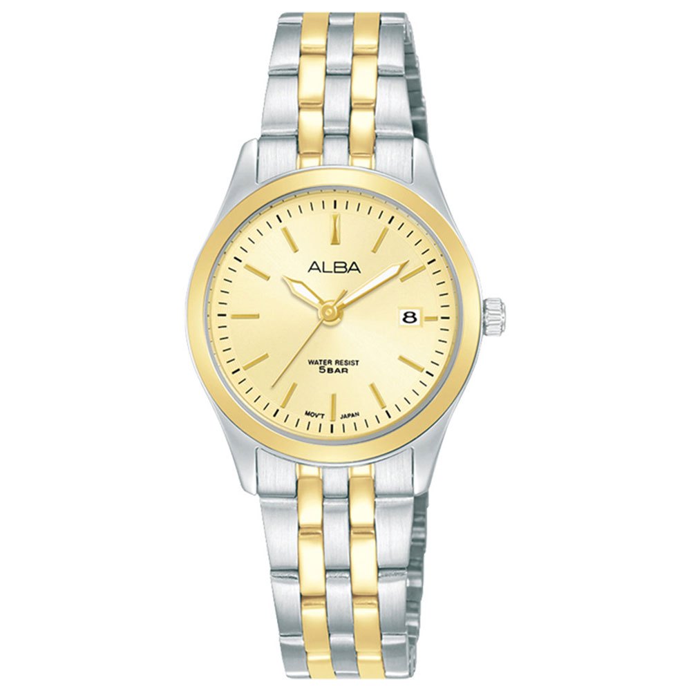 Alba Prestige AH7CE8 AH7CE8X1 Jam Tangan Wanita Quartz Baterai Analog Dial Emas Stainless Original