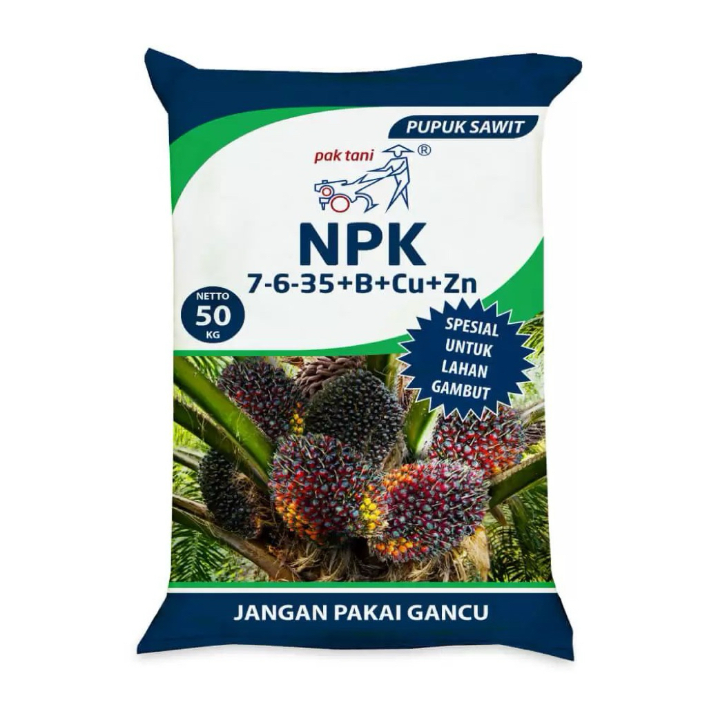 50 Kg Pupuk NPK 7-6-35+B+Cu+Zn 1 karung spesial untuk lahan gambut pak tani. Pupuk Original dengan t
