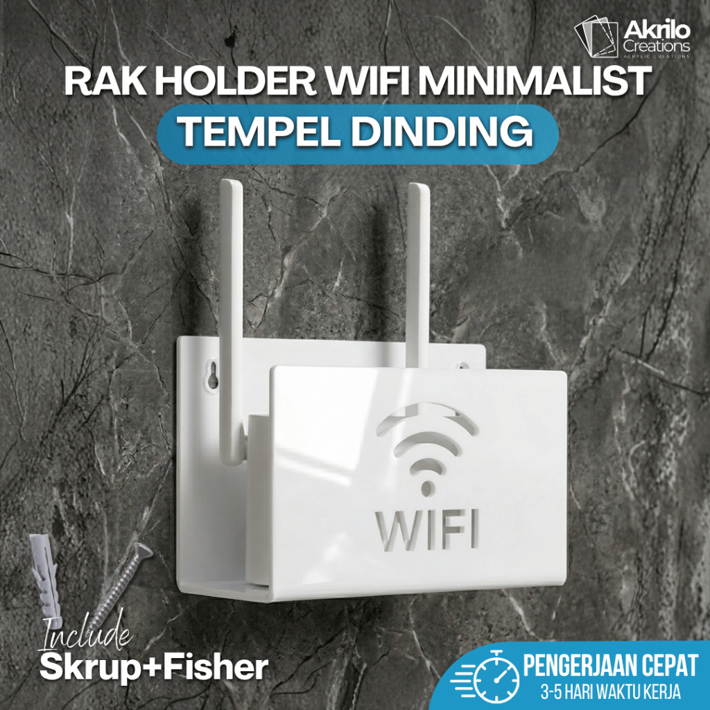 Rak Kotak Wifi Akrilik Tempat Wireless Wifi Router Dekorasi Dinding Minimalist Serbaguna Rak Dinding