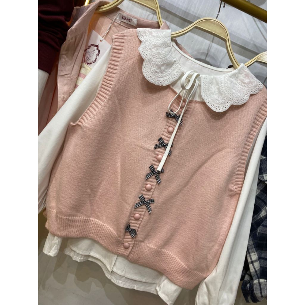 NewArrivals VSF04.6205K-4 - Kemeja Wanita Import Catton Premium Terbaru Kekinian Plus+ Vest-Rompi Ra