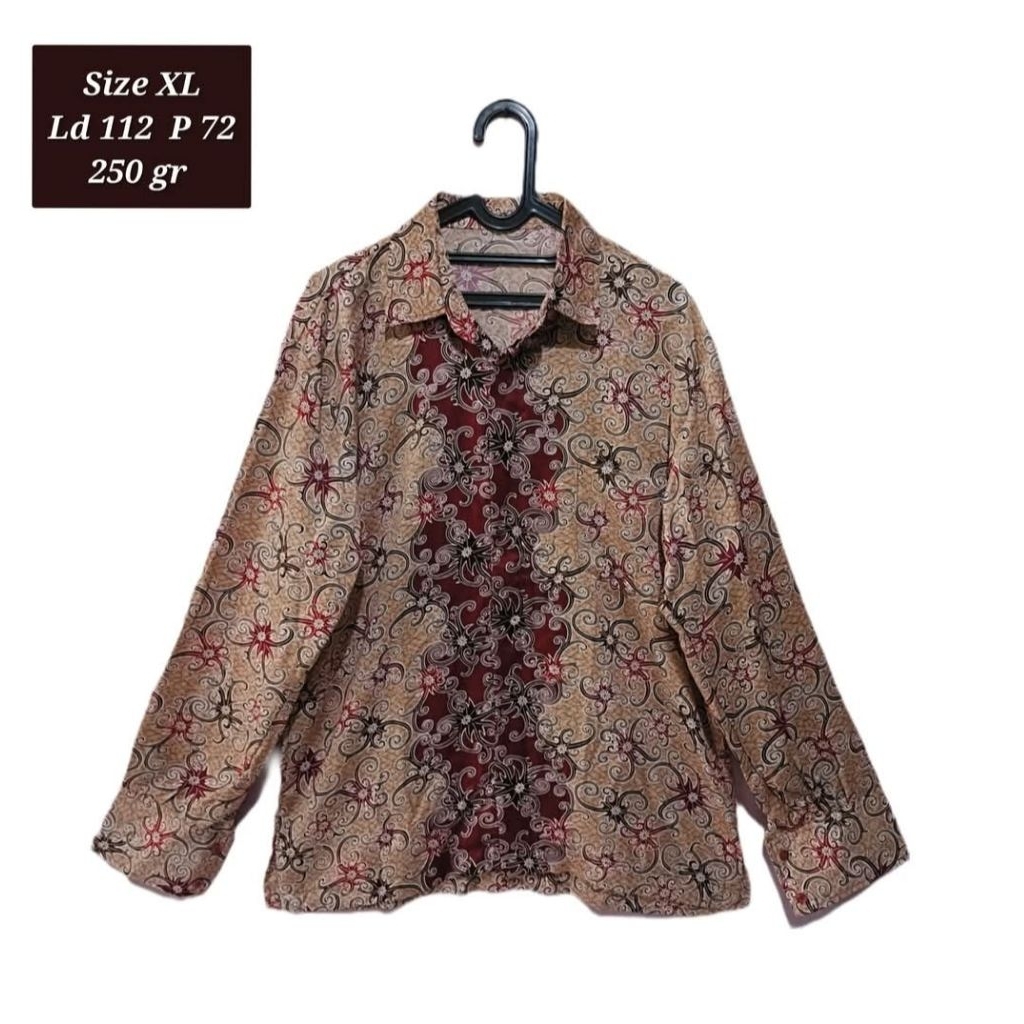 kemeja batik satin pria size XL