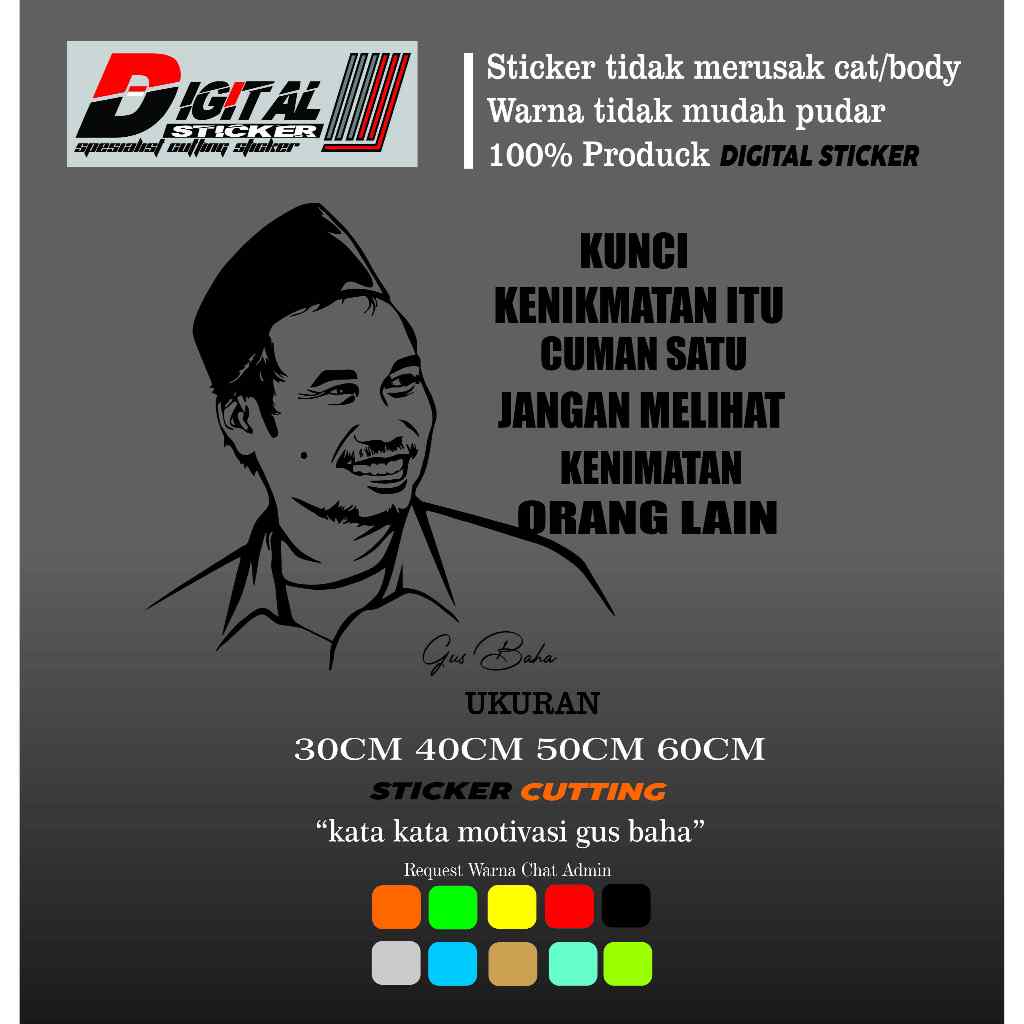 STICKER CUTTING STICKER GUS BAHA