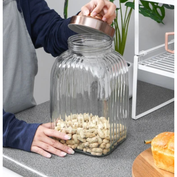Toples kaca besar Toples Kerupuk Toples wadah makanan glass Jar