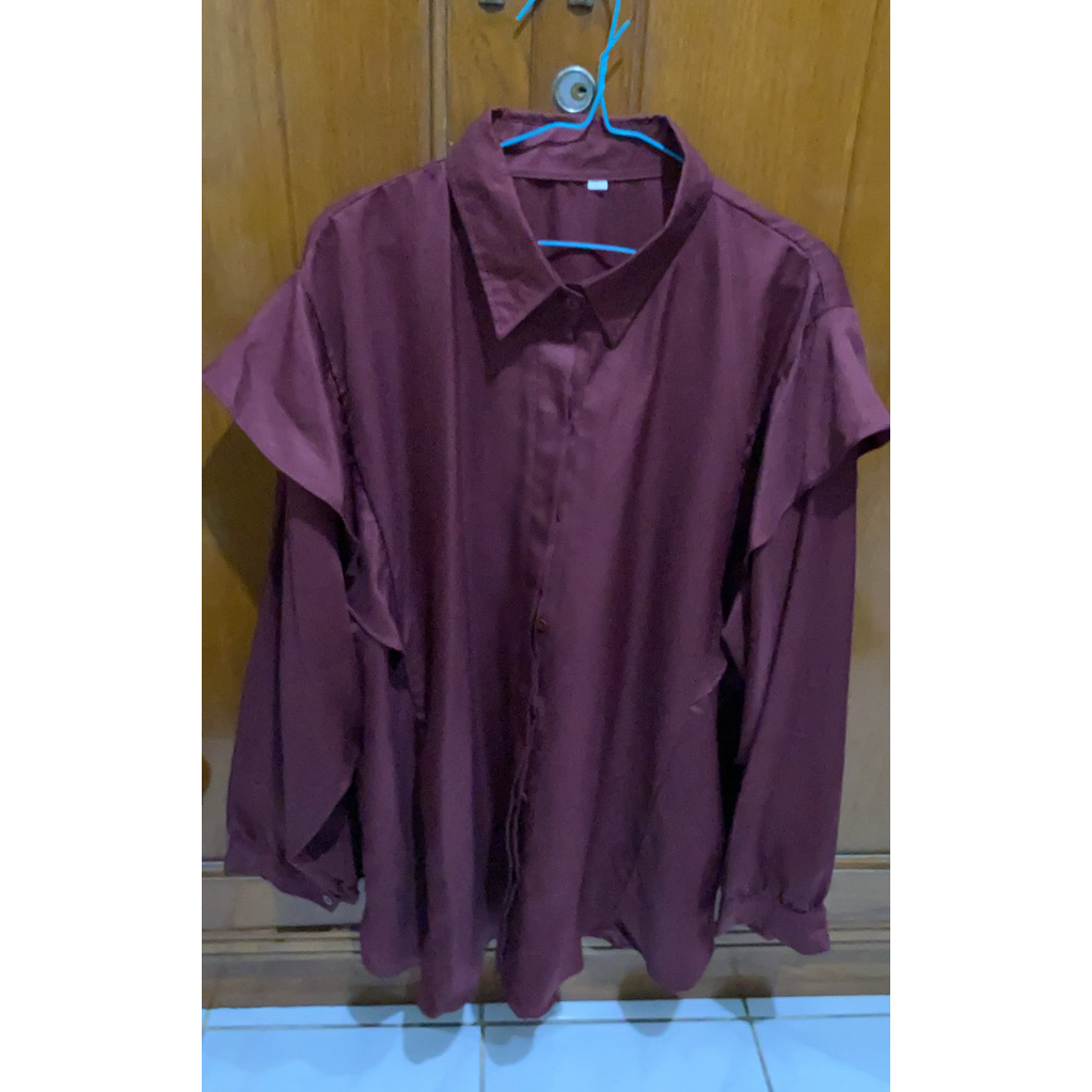 Atasan Blouse Jumbo Maroon Syakilla