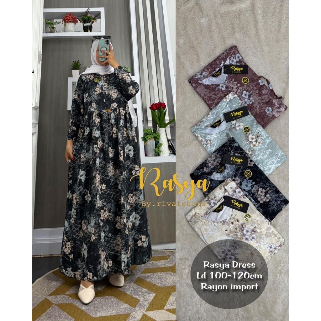 MIDI DRESS RAYON TWILL ARMANY MOTIF BUNGA RASYA