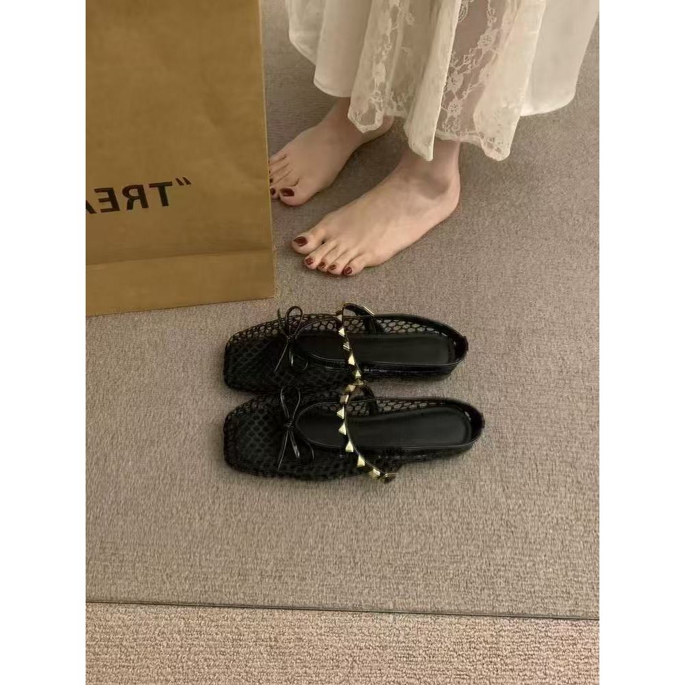 Sepatu Wanita Terbaru 2026, Sandal Bertabur Paku Keling, Sepatu Wanita Jaring Bernapas