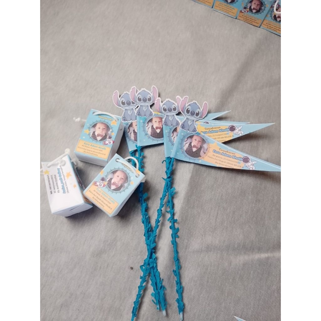 PROMO Paket bendera Aqiqah Tasyakuran custom karakter lucu