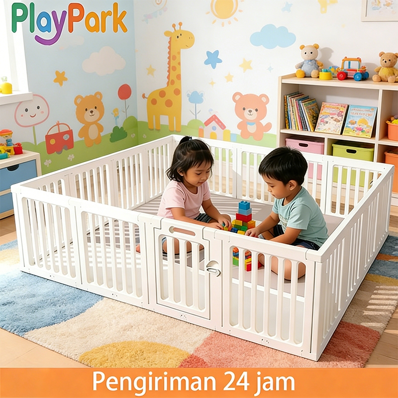 PlayPark Pagar Permainan Playpen Pengaman Bayi Pagar Bayi Pagar Pembatas Bayi Anti Jatuh Pagar Bayi 