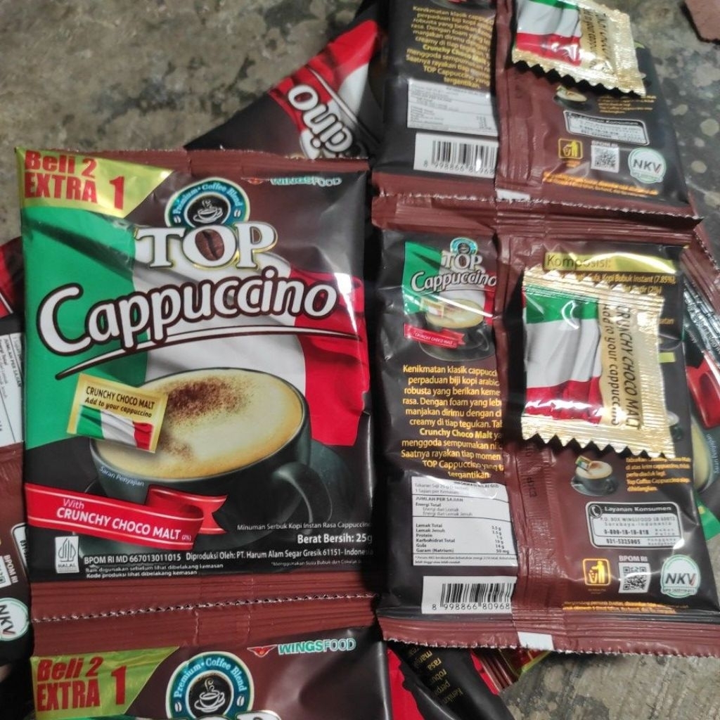 Kopi Cappuccino Instan Top - Rasa Cappuccino